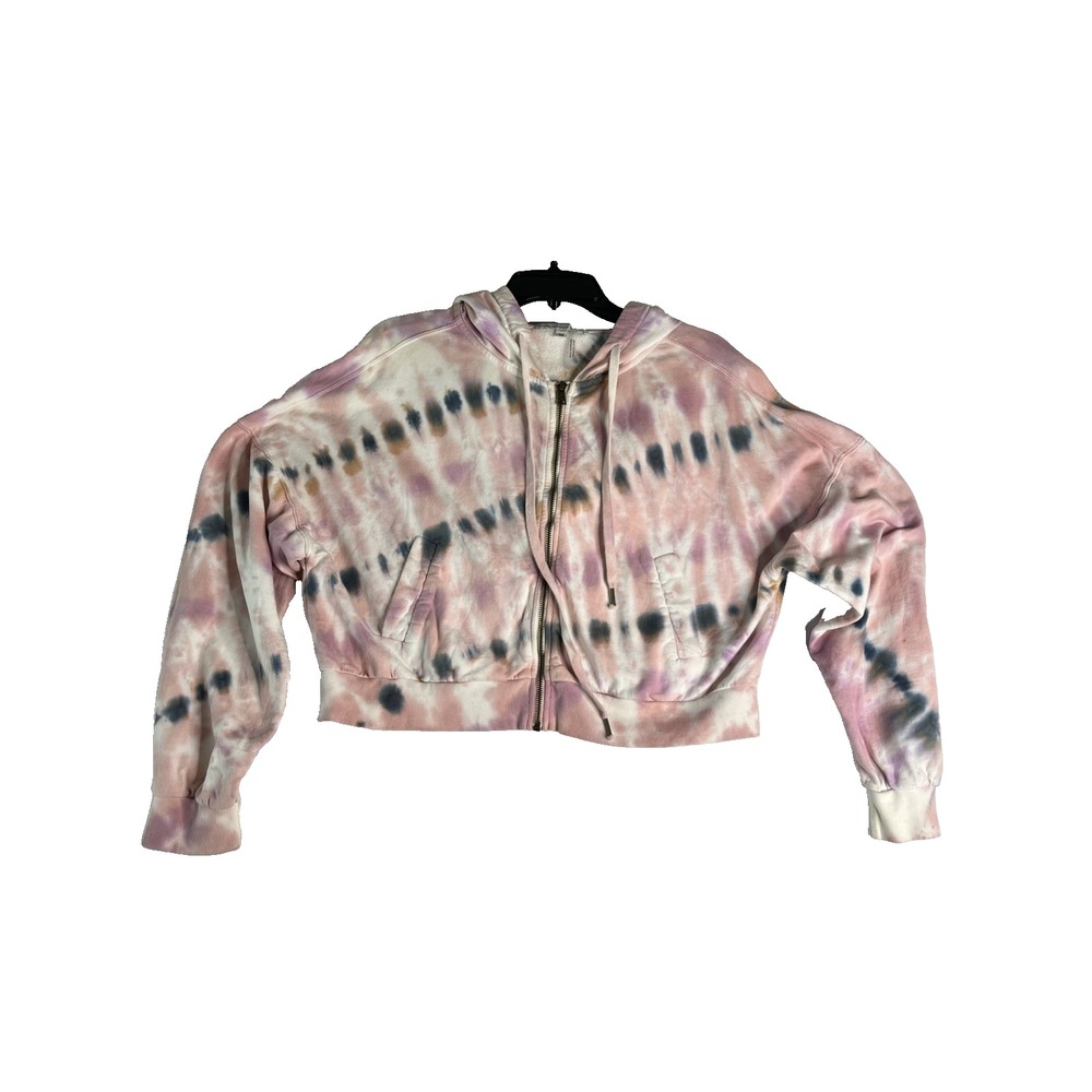 Young Fabulous & Broke Hoodie Pink‎ Tie Dye Cropped Zip Up Sweatshirt YFB M